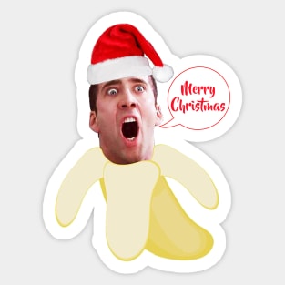 Christmas  Nicholas cage in a  banana Sticker